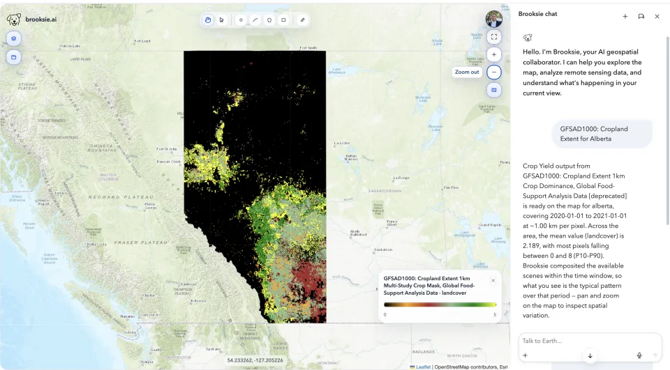 Agentic GeoAI analysis screenshot