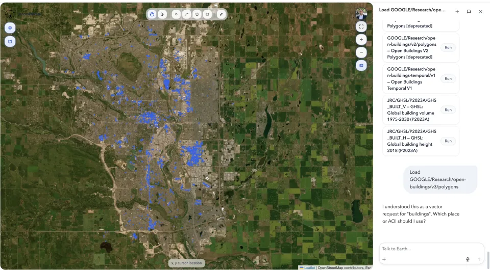 Agentic GeoAI map screenshot