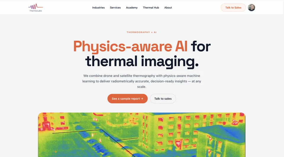 ThermoLabs landing page preview