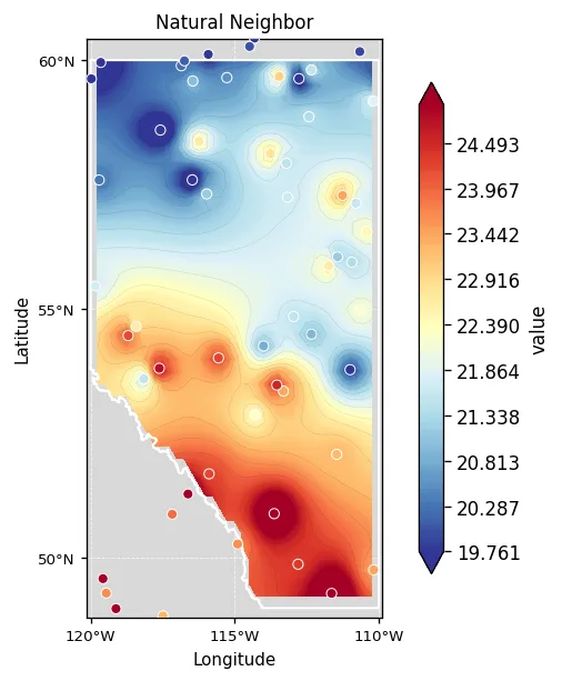 Natural neighbor interpolation output